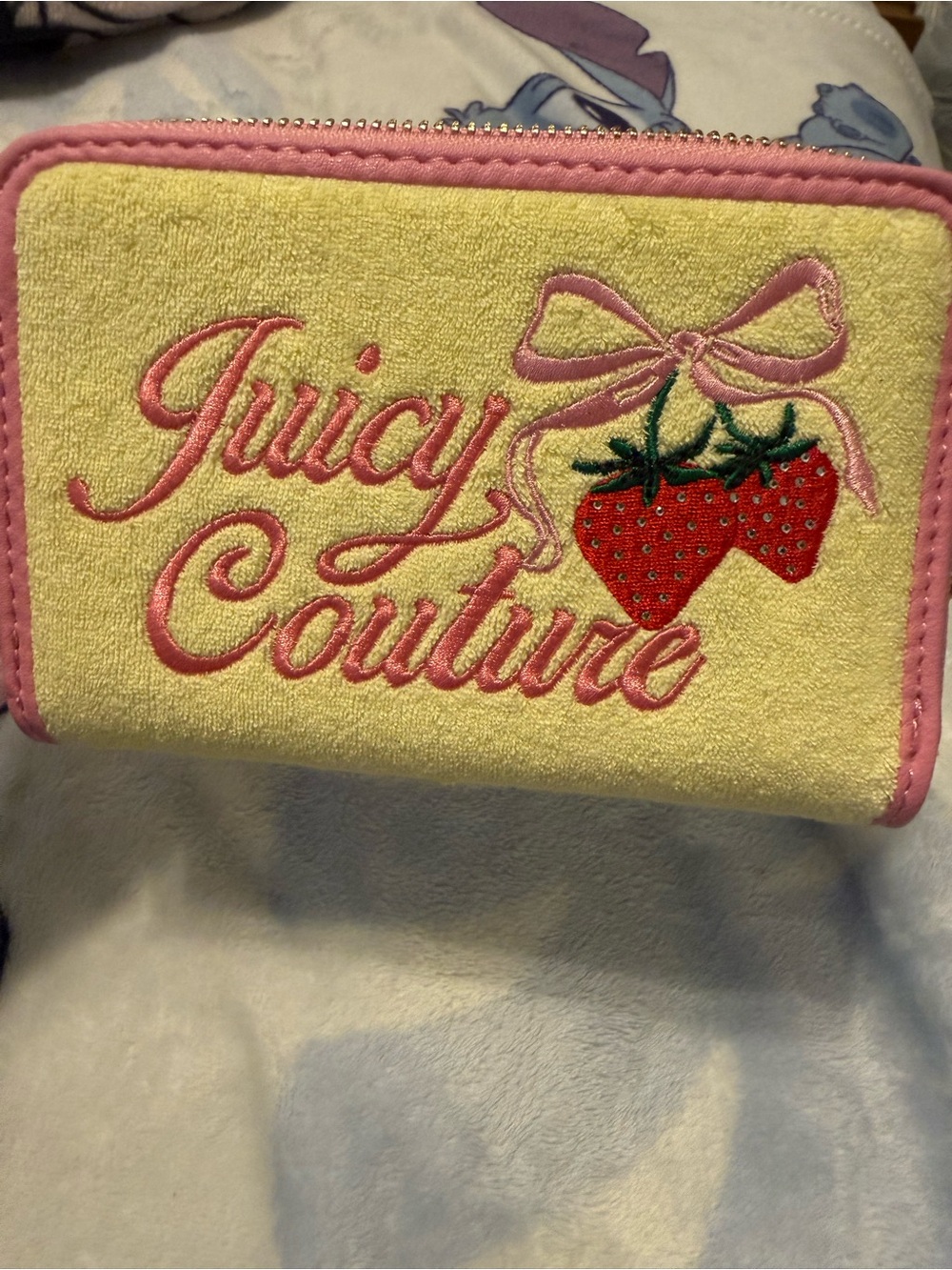 Juicy Couture Yellow & Pink Strawberry Zip Wallet - Picture 4 of 4